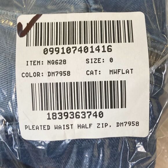 Madewell Pleated Waist Half Zip Denim‎ Dress in Pixie Wash Size 0 (Q6) - Picture 12 of 12